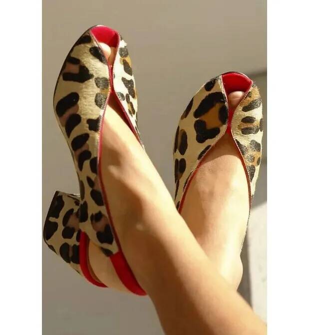 Leopard Print Peep Toe Slingba - Men Shoes Style review and price