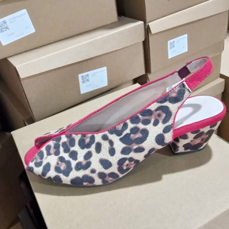 Leopard Print Peep Toe Slingba - Men Shoes Style review and price