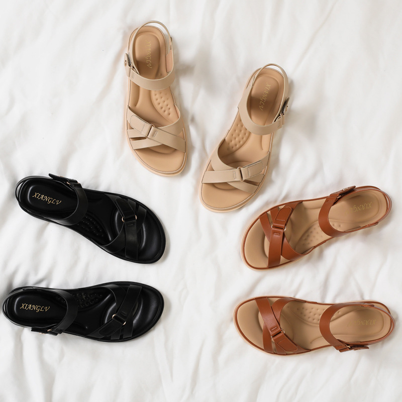 Flat-soled fashionable outdoor - Velcro Strap Sandal review and price