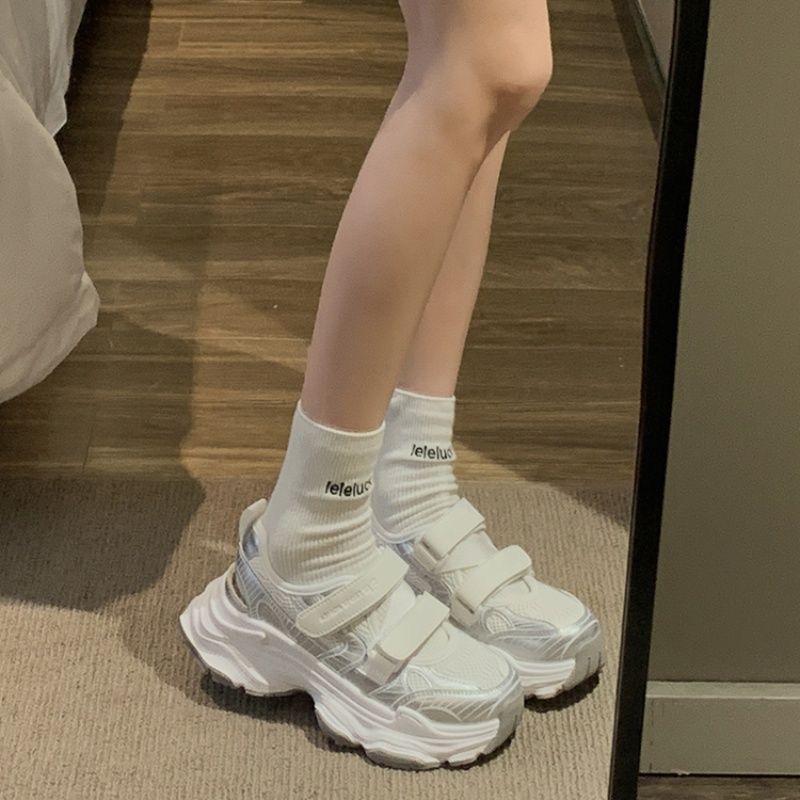 Metallic Silver Hollow Out Pla - Velcro Strap Sandal review and price