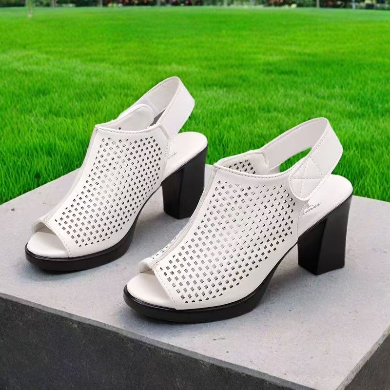 Women Big Size High Heel Peep  - Velcro Strap Sandal review and price