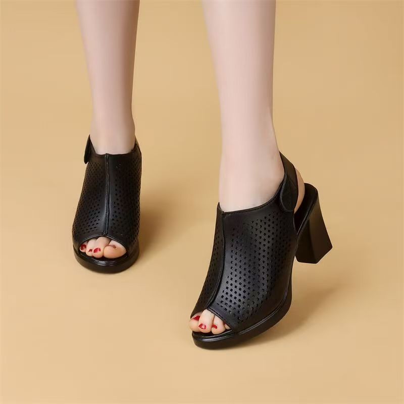 Women Big Size High Heel Peep  - Velcro Strap Sandal review and price