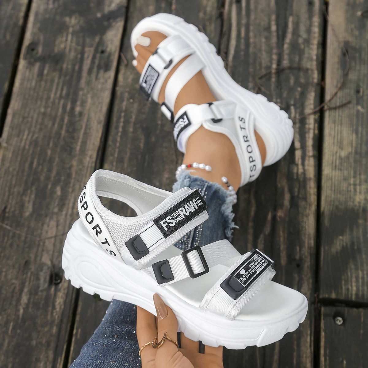 Women Platform Wedge Sandals S - Velcro Strap Sandal review and price