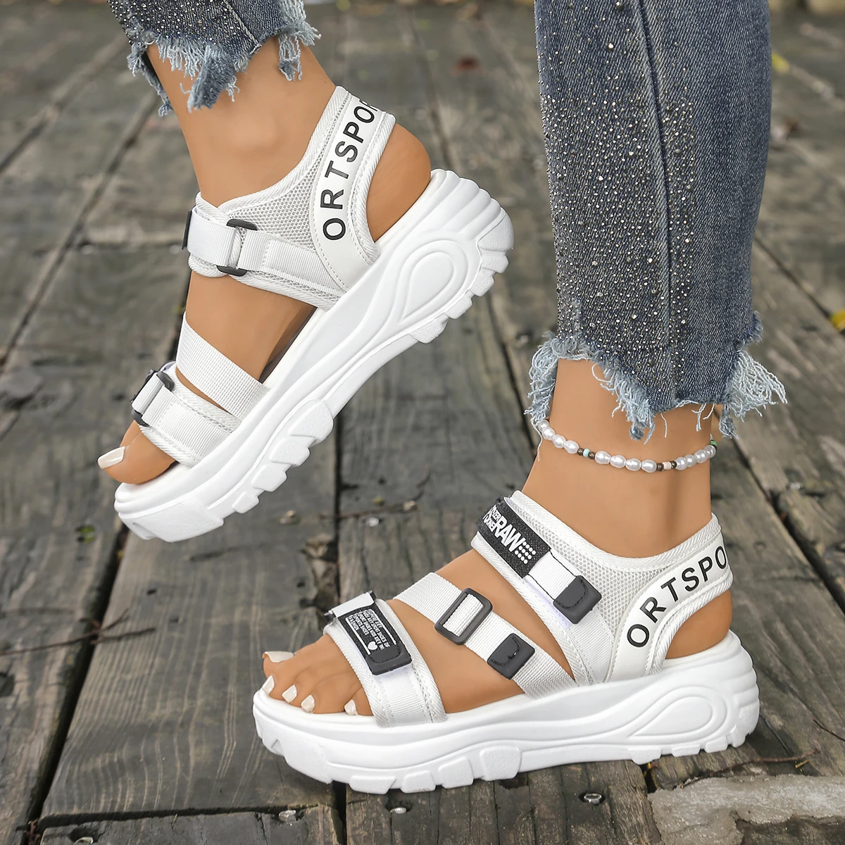 Women Platform Wedge Sandals S - Velcro Strap Sandal review and price