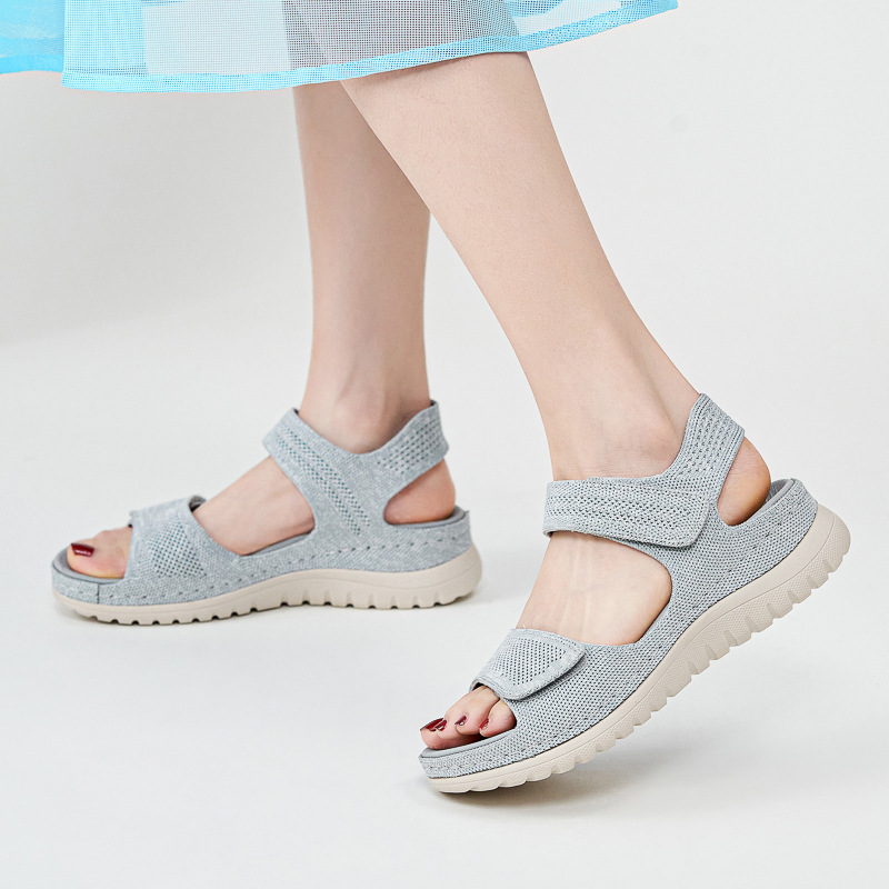 Ladies Knit Mesh Platform Spor - Velcro Strap Sandal review and price