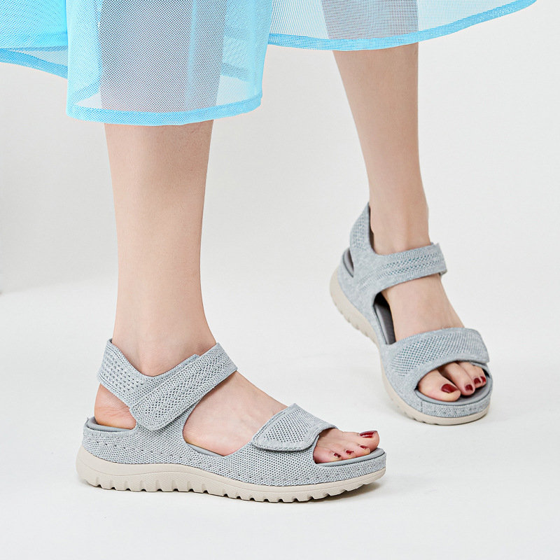 Ladies Knit Mesh Platform Spor - Velcro Strap Sandal review and price