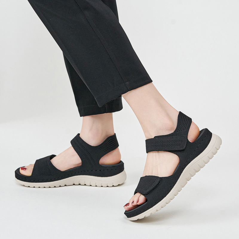Ladies Knit Mesh Platform Spor - Velcro Strap Sandal review and price